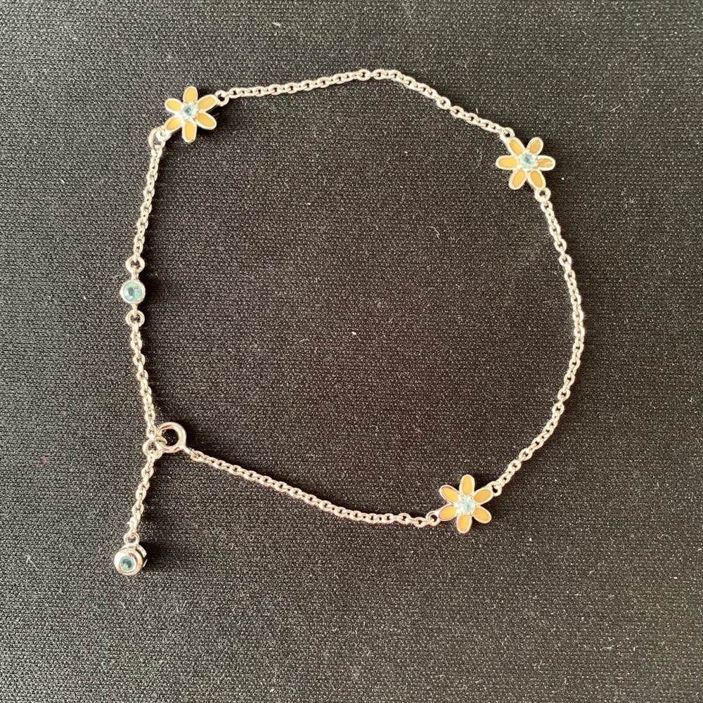 Daisies Ankle Bracelet sterling silver